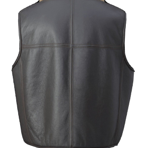 Men's Aviator RAF Brown Bomber Vest Sleeveless Real Fur Genuine Sheepskin Leather b