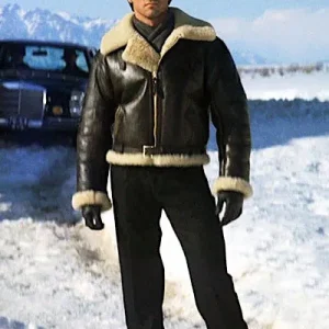 Sylvester Stallone Celebrity Jacket Real Shearling B3 Bomber Genuine Sheepskin Leather